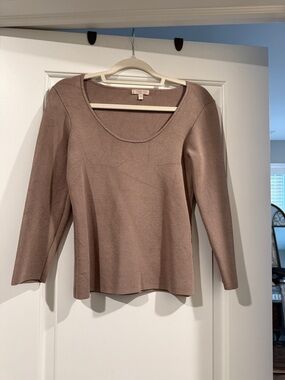 Guess Women's Scoop Neck Sweater in Taupe